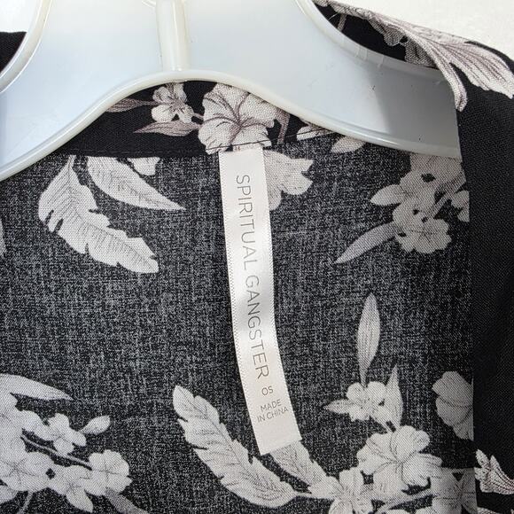 Spiritual Gangster Black White Floral Boho Festival Hippie Maya Kimono One Size - Picture 5 of 9